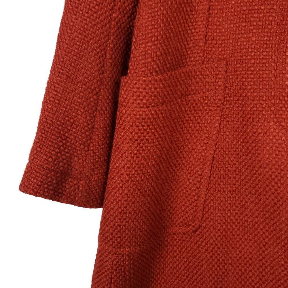 Theory Orange Tweed Button Up Sonoa Wool Coat - Picture 4 of 9